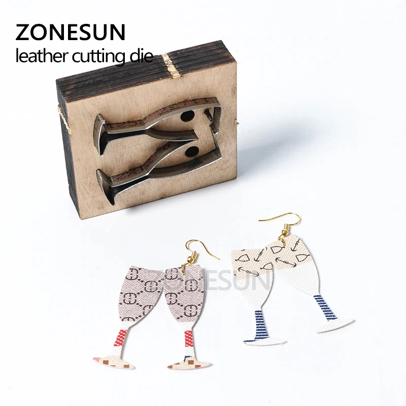 ZONESUN сделай сам подарок шампанское кожаные серьги штамповочная машина для