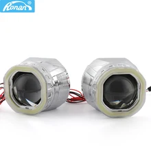 Ронан 2,5 ''Bi лампа высокой интенсивности Мини объектив проектора с квадратный COB Ангельские глазки 12V для парковки автомобиля для укладки автомобильных фар для H1 H4 H7