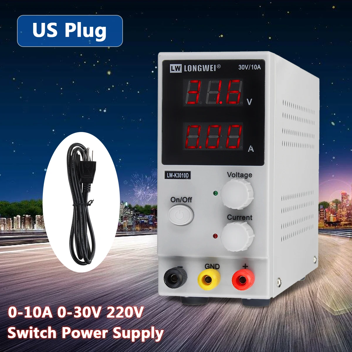 

K3010D 30V 10A 220v LCD Digital Switching Adjustable DC Power Supply Test for Lab
