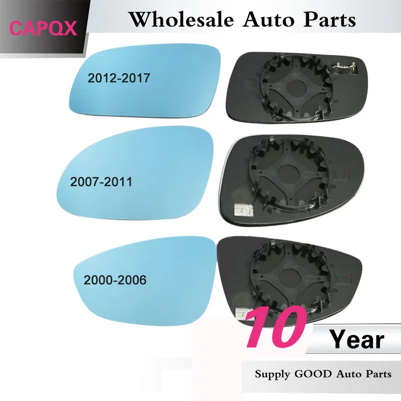 

CAPQX 1Pair with heated Rear view Mirror blue Glass Lens For VW Passat B5 B6 2000-2017 Outside rearview mirror glass