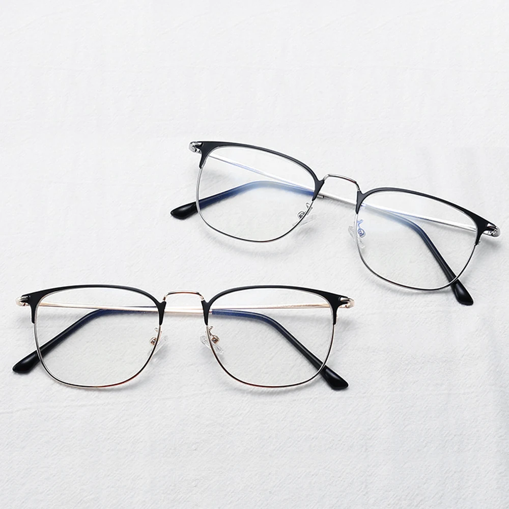 

Square Anti Blue Light Eyeglasses Frame Men Optical Prescription Spectacles Unisex Trend Literary Decorative Flat Mirror PL1113