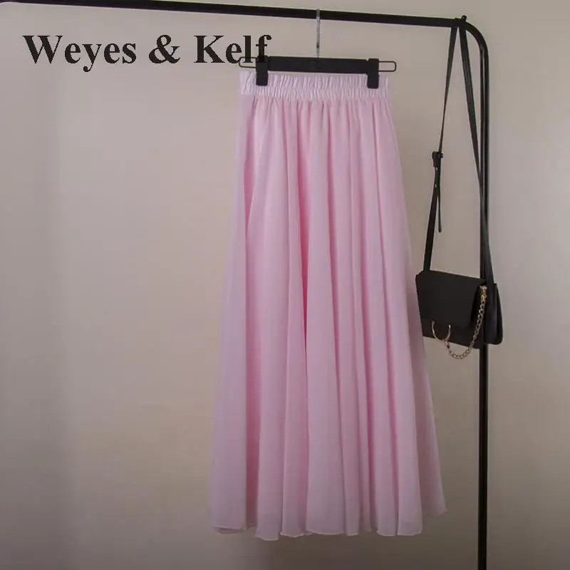 Женская шифоновая юбка Weyes & Kelf однотонная плиссированная пачка трапециевидной