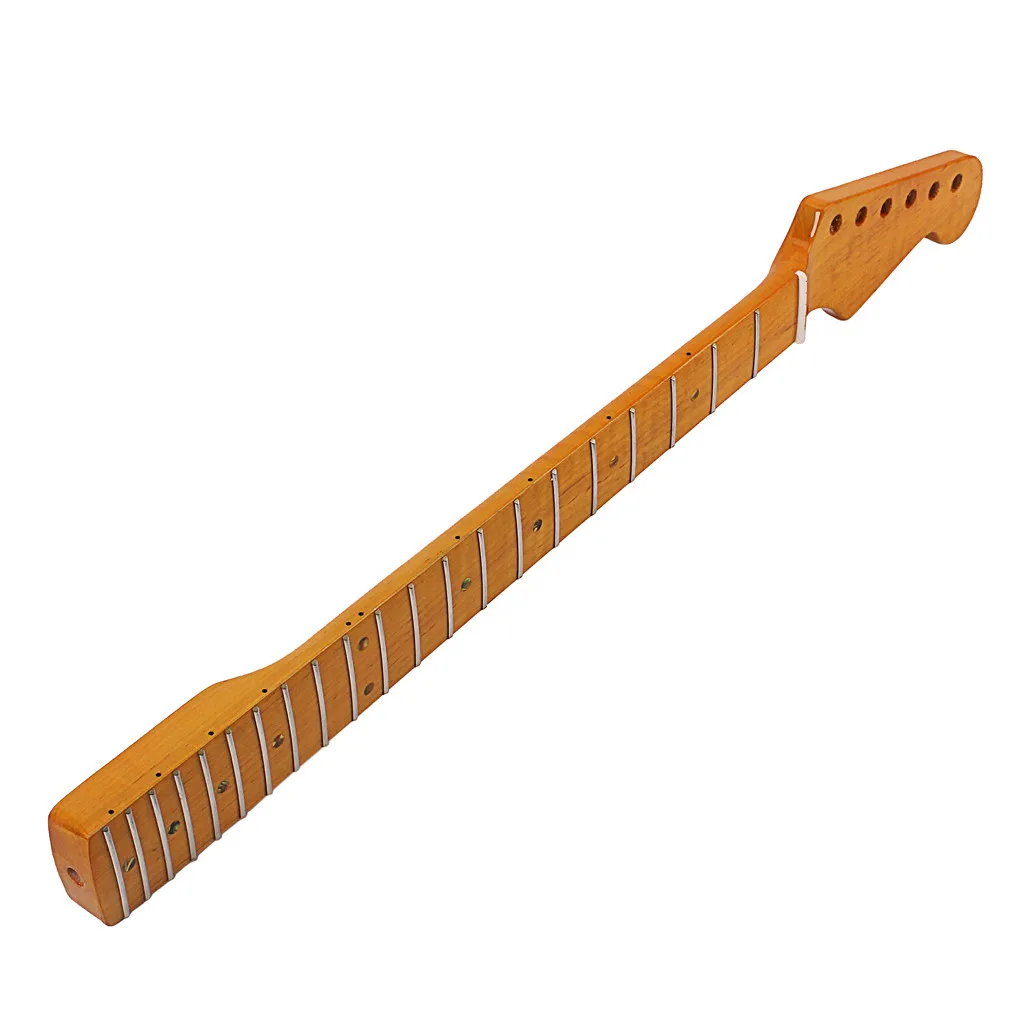 21 лада Кленовая насадка для гитары Замена шеи гитары для ST электрогитары изготовлен из CA тигровый клен древесины натуральный глянцевый# P5