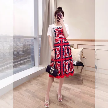 

Summer 2019 Dress Sexy Celebrity Print Draped Patchworh Women Fashion Short O Neck Night Club Body con Party Dresses Wholesale