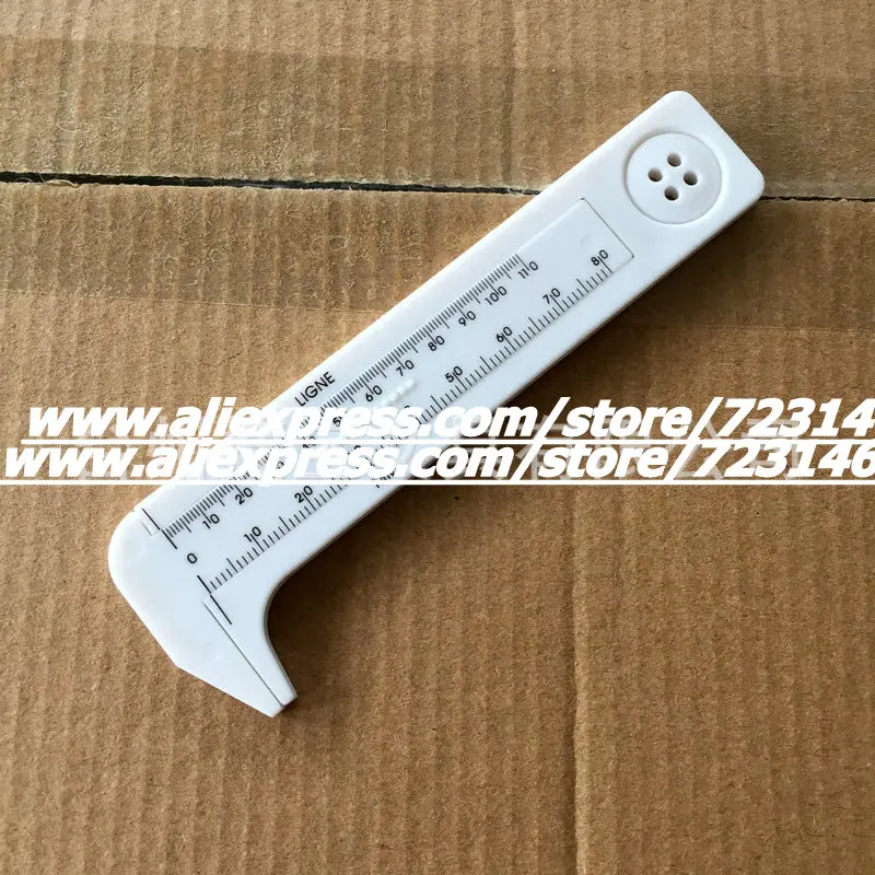 Размер кнопки штангенциркуль линейка измеритель 0~ 70 мм 0~ 110L Ligne инструмент для кройки S/H для ручной работы ткань инструмент лоскутное Певица ELNA - Цвет: Milk color