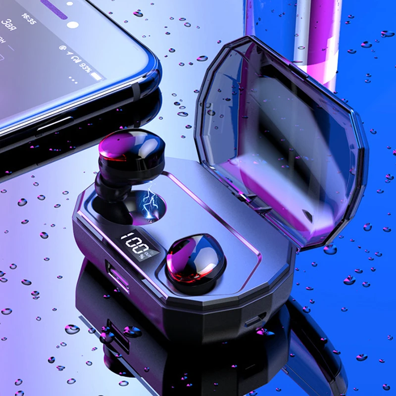 Arlado R10 TWS Bluetooth наушники сенсорное управление беспроводная гарнитура IPX6 водонепроницаемые наушники с ЖК-экраном чехол для зарядки 2000 мАч