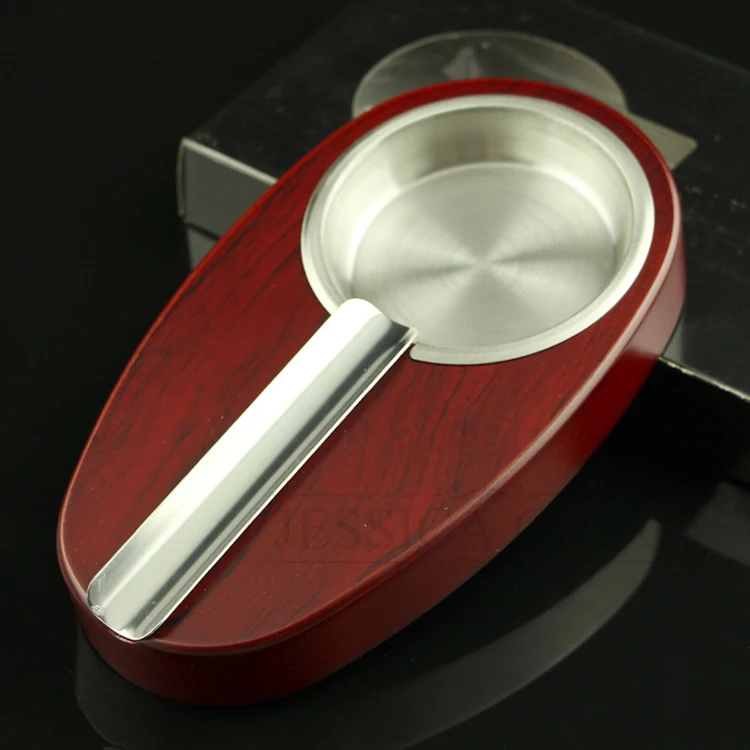 GALINER Wood Cigar Ashtray Stainless Steel Ashtrays Mini Pocket Ashtray
