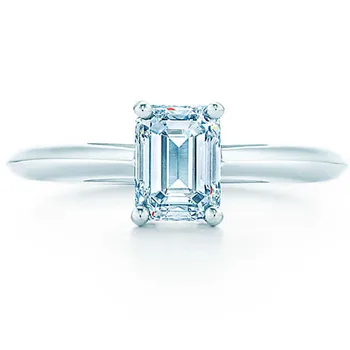 

AU750 White Gold Jewelry 1Ct Synthetic Diamant Ring Sterling Gold Jewelry 4 Claws Setting Gold 750