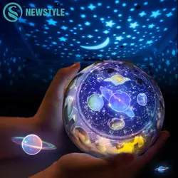 Ночник планета Magic проектор земля Вселенная Светодиодный Светильник Красочные Ротари мигающий Звездное небо Проектор для маленьких детей