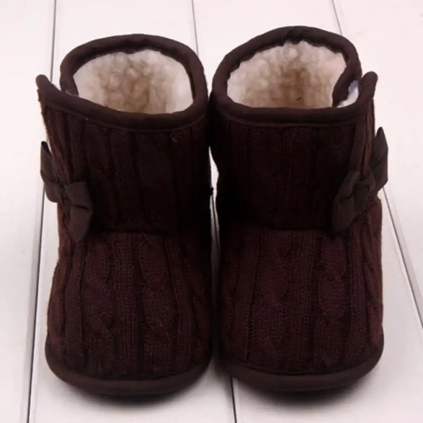 Детская обувь для мальчиков и девочек зимняя мягкая подошва, с бантом зимняя теплая обувь ботинки повседневная обувь для новорожденного детская обувь для ребенка 18Jul31