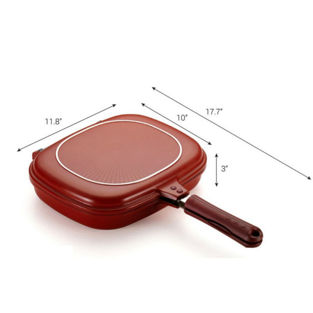 28cm Stainless Steel Double Sided Grill Pan