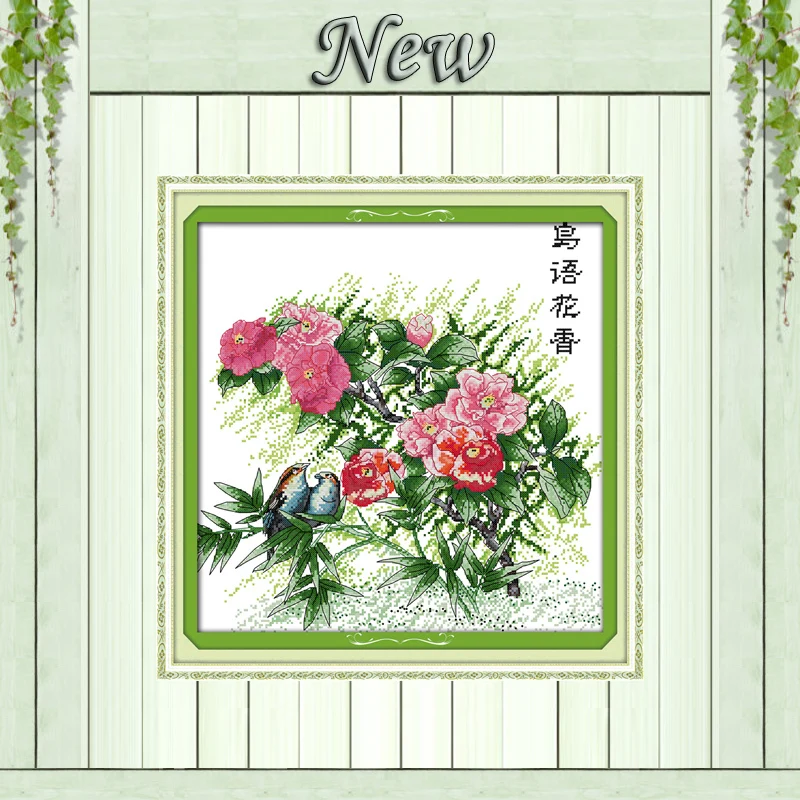 

Flowers and birdsong scenery Decor painting Counted Printed on canvas DMC 11CT 14CT Cross Stitch kits Needlework Sets embroidery