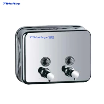 

D Double-Hole 400mlX2 Liquid Soap Dispensers in rectangle shape 304 Stainless Steel Wall Mounted Bathroom Liquid Kitchen Fitting
