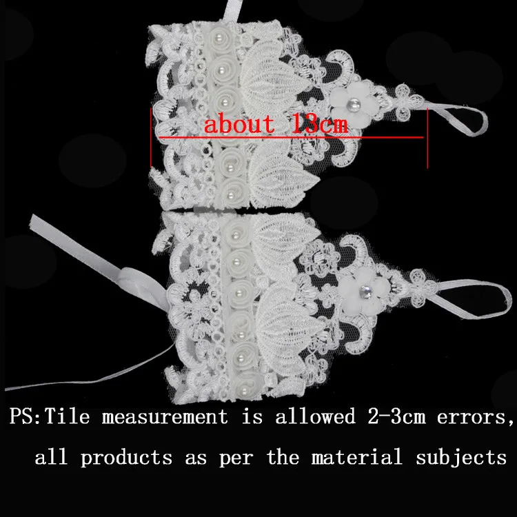 ZUOYITING Топ Модные жемчужные крючком кружева пальцев белый свадебные перчатки наручные Короткие Свадебные перчатки Свадебные аксессуары 19