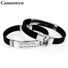 Canuomen New Fashion Stainless Steel Bracelets Maxim Encourage Your Hopes Not Your Fears Bracelet Engraving pulseras