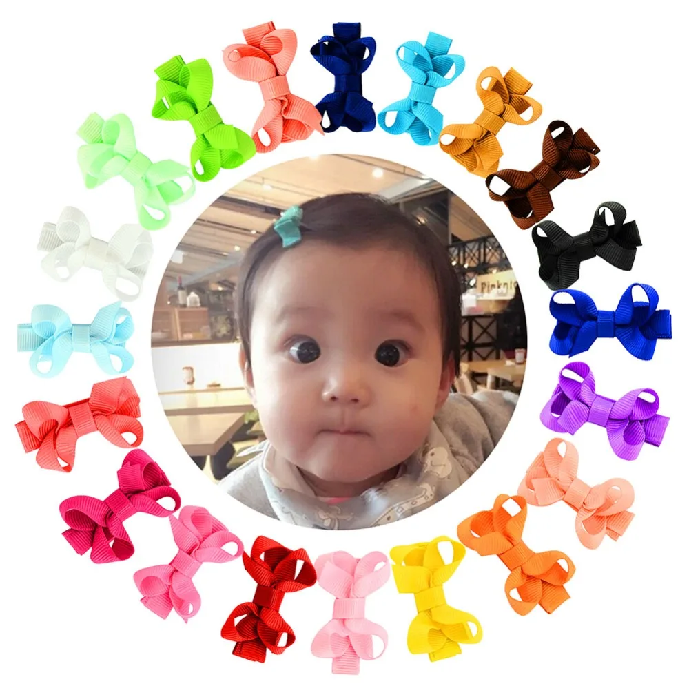 

1Pcs Small Baby Hair Bows Ribbon Clips for Girls Toddlers Kids Hair Accessories 615