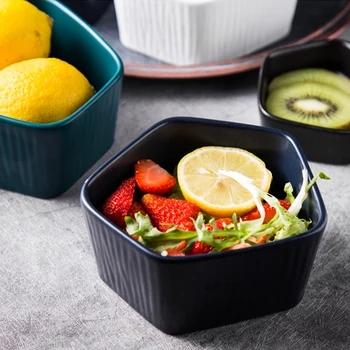

MUZITY Ceramic Bowl Creative Design Pentagonal Shape Salad Bowl Porcelain Black Dessert Saucer Fruit Bowl And Saucer Tableware
