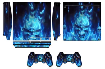 

Blue Fire Q256 Vinyl Skin Sticker Protector for Sony PS3 Slim PlayStation 3 Slim and 2 controller skins Stickers