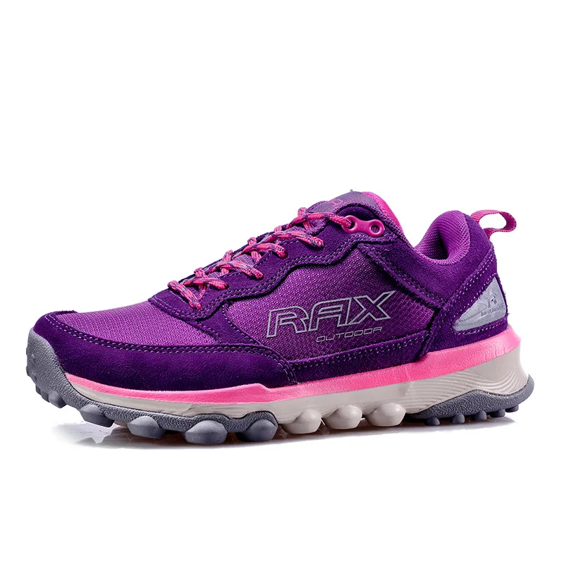 RAX/Женская походная обувь; водонепроницаемые походные ботинки для мужчин и женщин; уличная дышащая прогулочная обувь; зимние ботинки для альпинизма - Цвет: purple 332