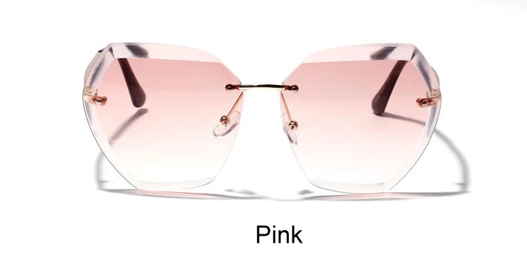 Ralferty, женские шестигранные солнцезащитные очки, женские, прозрачные, розовые, синие, солнцезащитные очки, негабаритные, прозрачные, градиентные, солнцезащитные очки Oculos X2298 - Цвет линз: Розовый