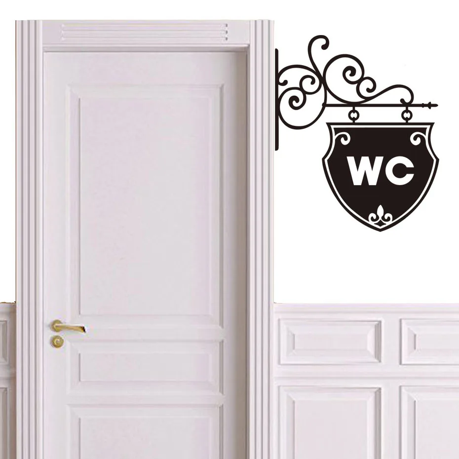 Bathroom Door Decal Stcker - Tolets, Draws, Cupboards, Tles, Shower