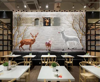 

custom 3d wallpaper North American rural retro white deer woods backdrop decorative painting murals 3d wallpaper for room