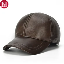 Брендовые мужские бейсболки из натуральной воловьей кожи, мужские бейсболки на осень и зиму из натуральной коровьей кожи, повседневные бейсболки из натуральной кожи