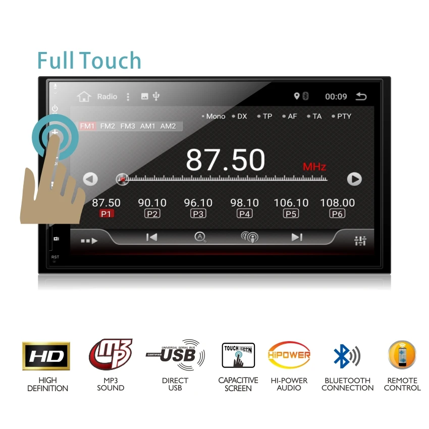 Best Dinpei 7" 2 Din Car Multimedia Player GPS Navigation Stereo Audio Radio Mp5 WiFi SD USB touch screen Universal Android 7.1 3
