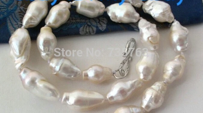 

HOT 0014239 Unusual White Keshi Keishi Baroque Freshwater Pearl Necklace 14KGP