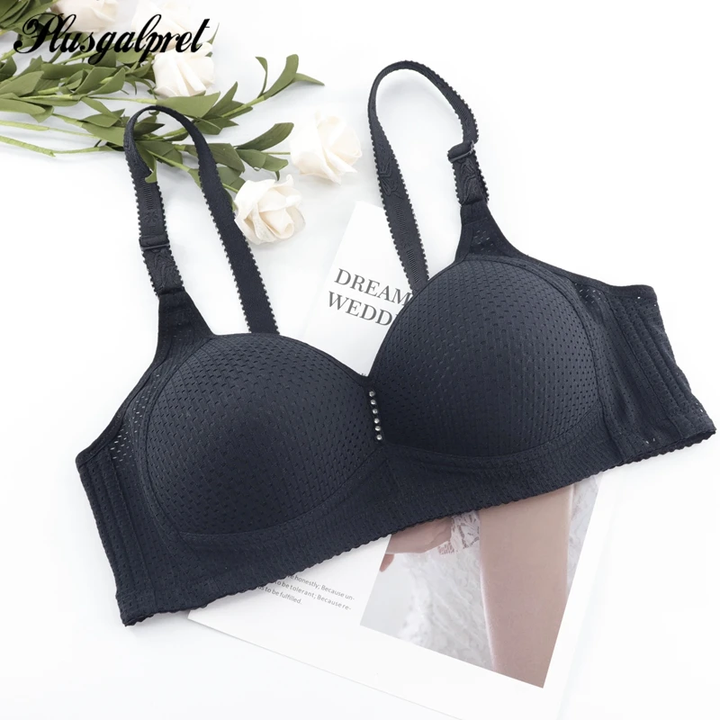 Plusgalpret 큰 볼륨 무선 브래지어 c 컵 속옷 조정 가능한 전체 컵 bh 원활한 휘트니스 모달 소프트 플러스 크기 ...