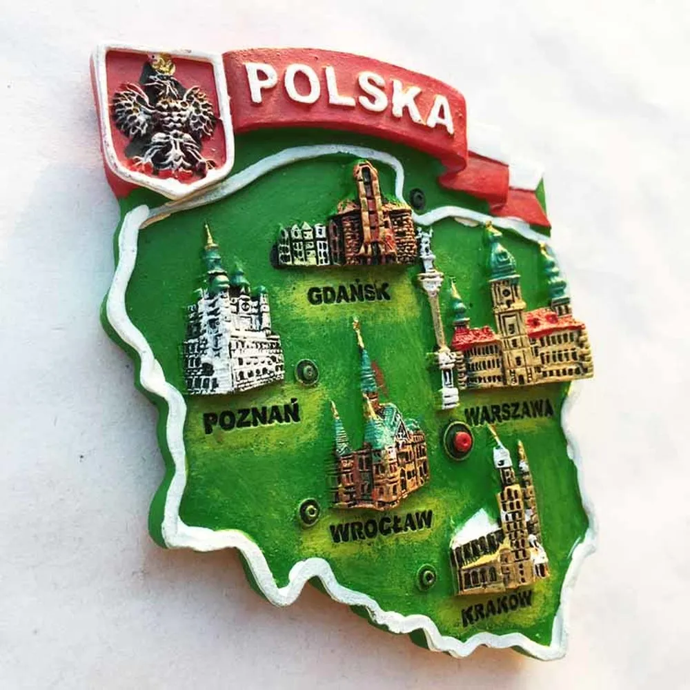 Ximai Pologne Aimants Résine Magnet Aimant de Réfrigérateur Souveni Touristique Autocollant