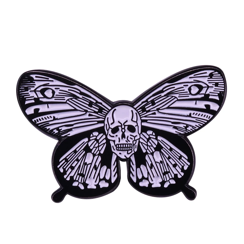 Teschio Farfalla Morto Logo Biker Lady Rider Hippie Punk Rock Pin Regalo Per Halloween