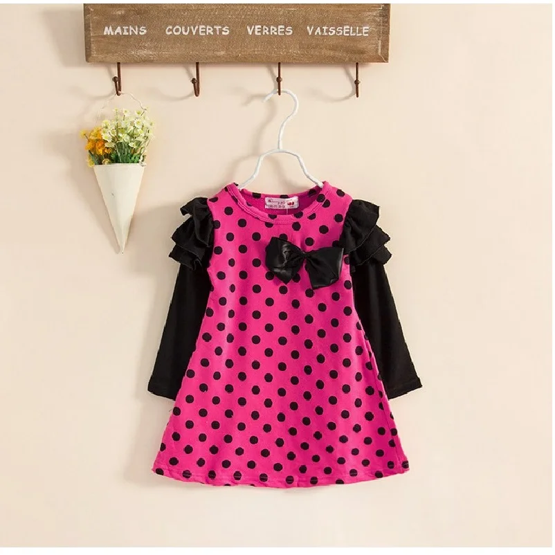 Polka Dot Girls Dresses Long Sleeve kids Blouse Children girl clothing princess Baby Girl Clothes Blouse girls dress princess costume kids clothes