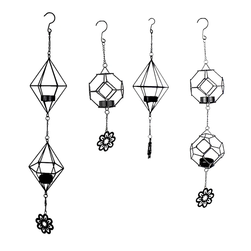 Decorative Hanging Candle Holder Lantern Metal Hollow Candle Sconces Indoor Outdoor