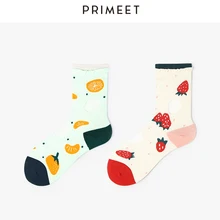 Летние женские милые носки в стиле Харадзюку, корейские носки в сеточку с клубничкой, носки Лолиты, кружевные носки с рисунками фруктов, оранжевого цвета, забавная уличная одежда