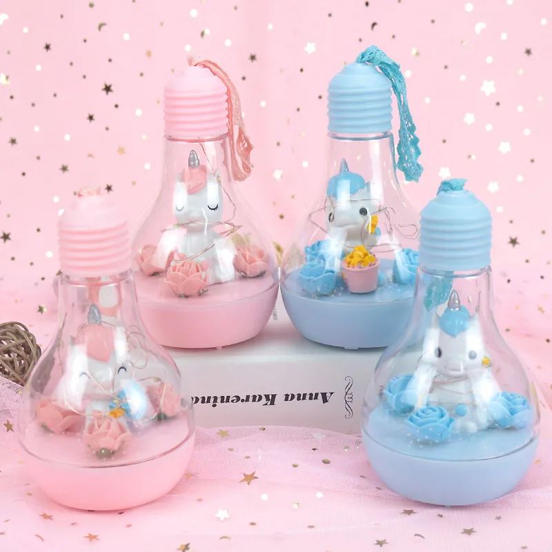 

Cartoon Unicorn Night Light Girl Heart Star Music Music Box Creative Light Bulb Decoration Decoration Gift Bedroom Birthday Gift