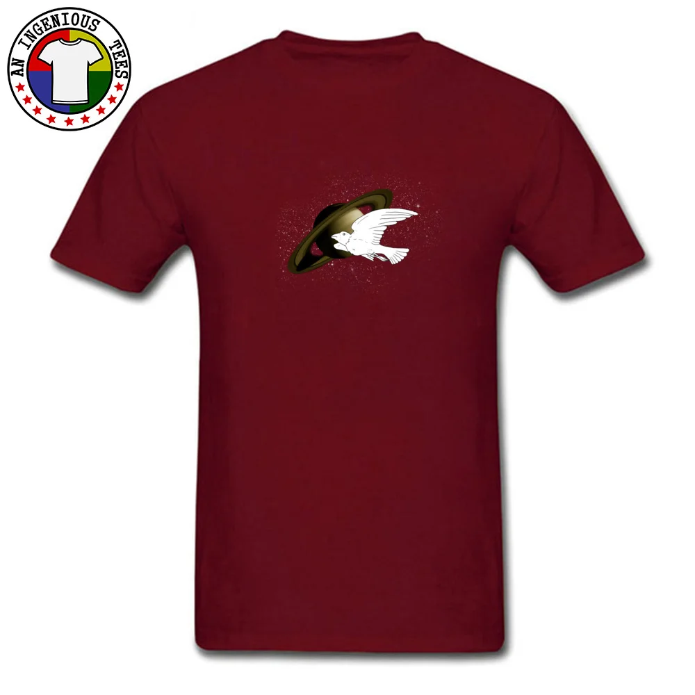 Casual3D Printed Short Sleeve T Shirt Summer/Fall Hot Sale O-Neck 100% Cotton Tops & Tees Men Tshirts Bird in spaaace  Bird in spaaace maroon