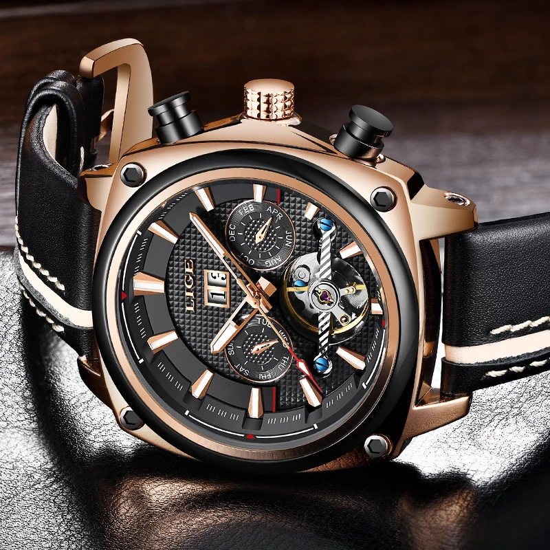 

Relogio Masculino LIGE Mens Watches Top Brand Luxury Military Sport Automatic Watches Men Tourbillon Waterproof Mechanical Watch