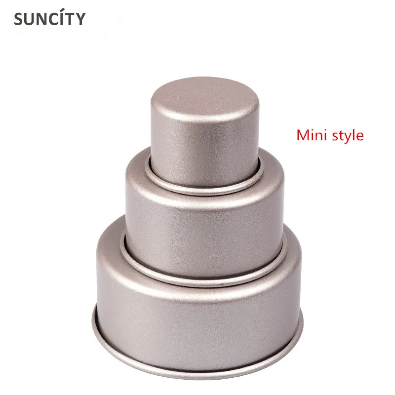Mini 3pcs Metal Layers 3D Cake Mould Wedding Birthday Anniversary Party DIY Soap Mold Tin Pans Bakeware Tray Baking Tools | Дом и сад
