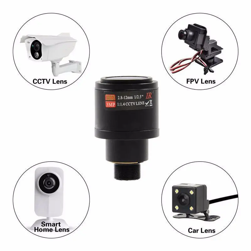 HD cctv объектив 3.0MP M12 2,8-12 мм варифокальный cctv IR HD объектив, F1.4, ручной фокус зум#8