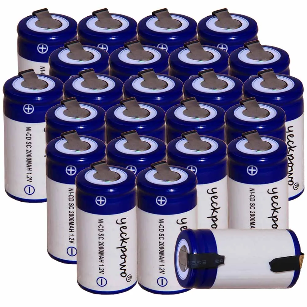 

Lowest price 24 piece SC battery 1.2v batteries rechargeable 2000mAh nicd battery for power tools akkumulator