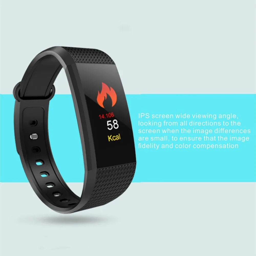 Цай спортивные шагомеры Цвет Экран монитор сердечного ритма IP68 Водонепроницаемый Bluetooth браслет для IOS Android Смарт-часы