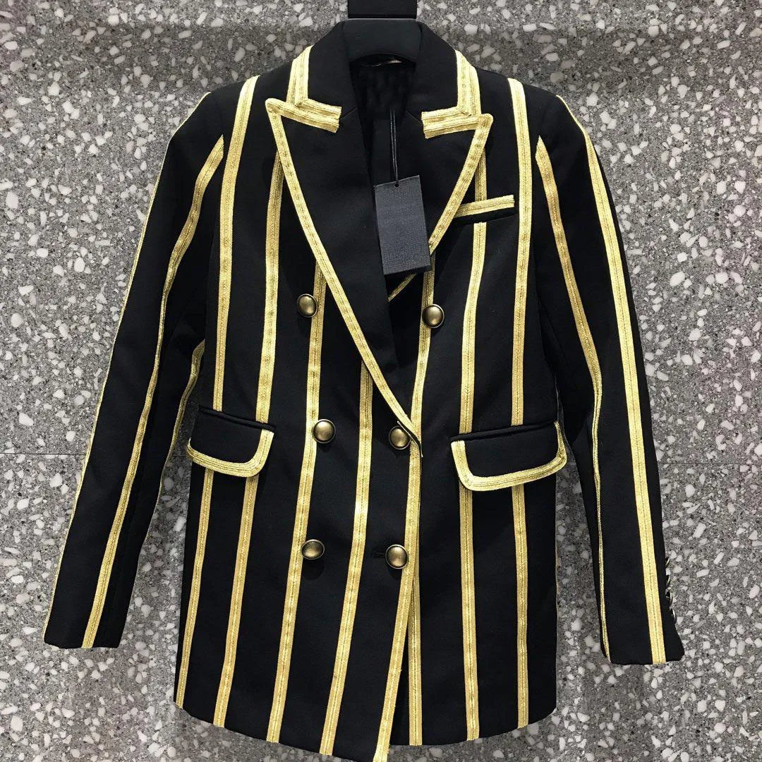 

2019 high quality women striped luxury blazer coat rmsx 7.18