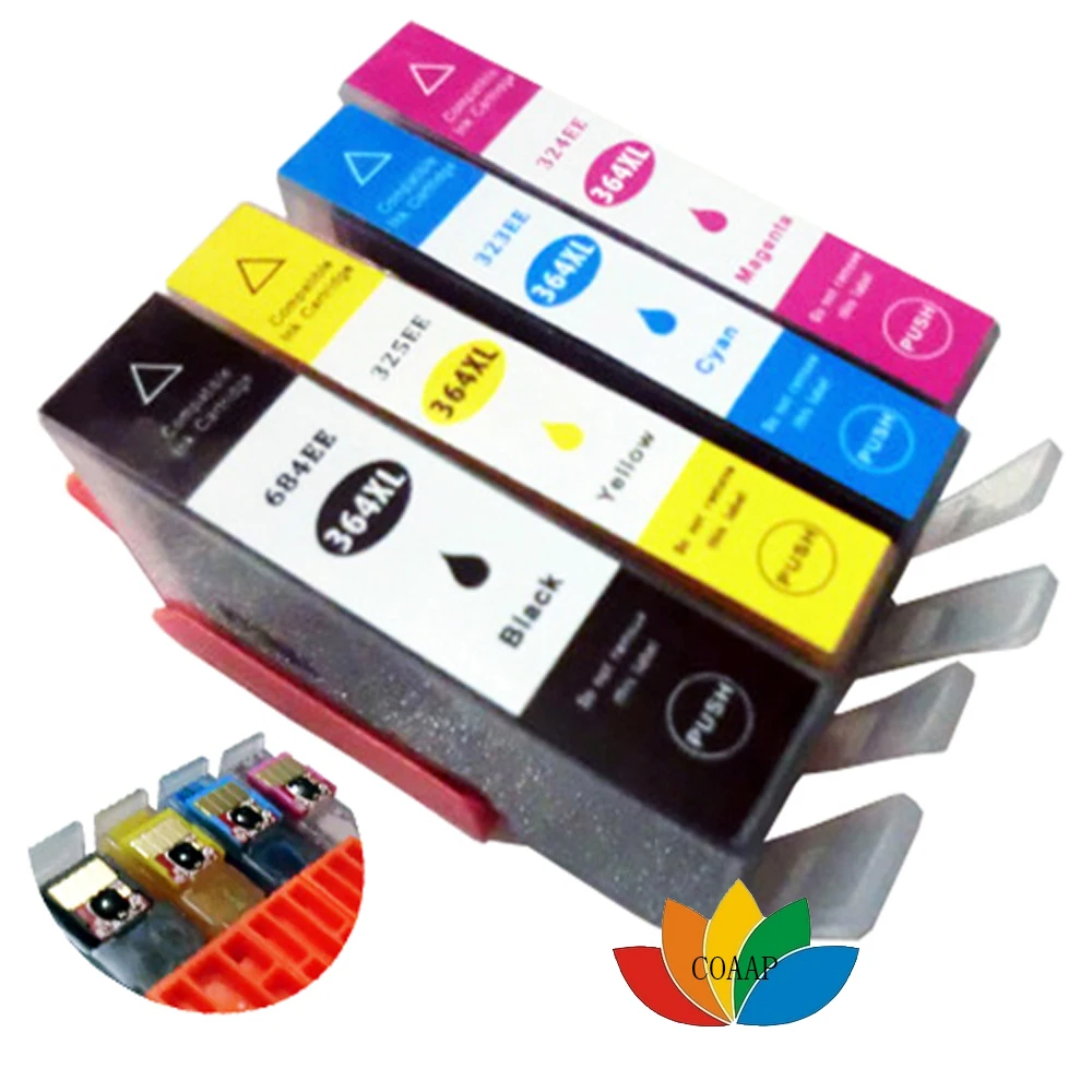 4pcs Compatible ink cartridge for hp 364 xl Photosmart 5515 C6380