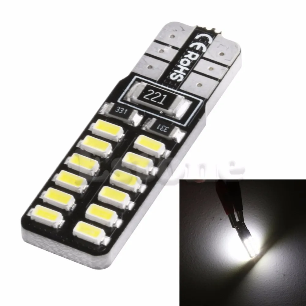 

1PC Canbus T10 W5W 3014 SMD 24 LED Car Auto Light Source Bulb Backup Lamp White