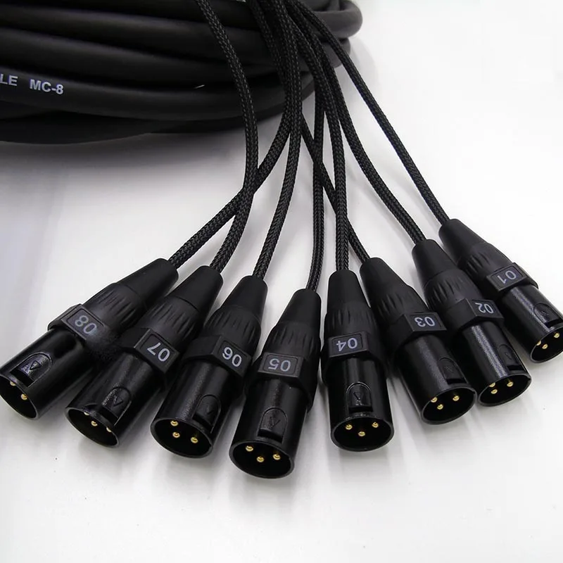 Высококачественный 8 канальный 3 контактный XLR кабель змея с разъемом типа папа на
