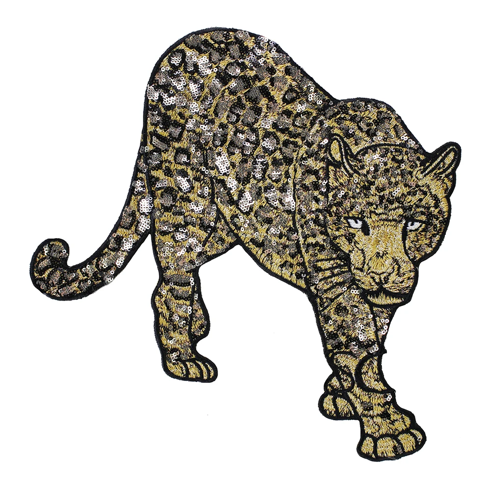 1 шт. крутой Большой Тигр Леопард вышивка блестками аппликация для одежды DIY Модная одежда сумки пришить Аппликация Патчи TH1412
