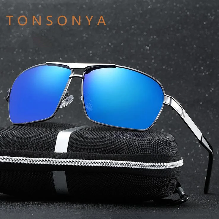 TONSONYA Brand Designer Aviator Sunglasses Men Cool Polarized Sun