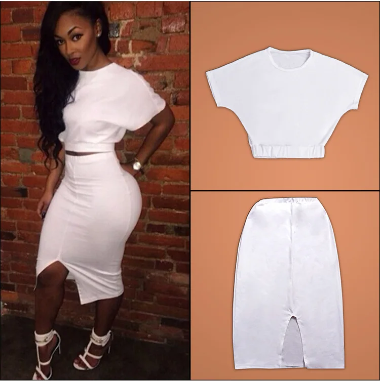 all white 2 piece short set