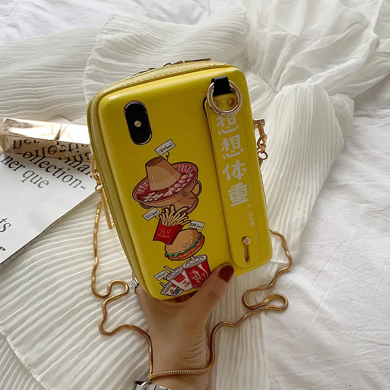 

Baggage Girls 2019 New Korean Version of Occidental Chain Small Square Baggage Fashion Girls One Shoulder Slant Baggage